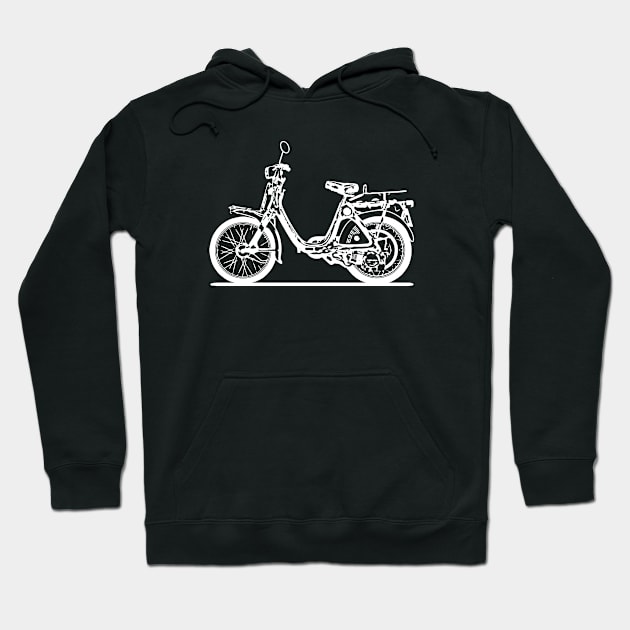 P50 Motorcycle White Sketch Art Hoodie by DemangDesign